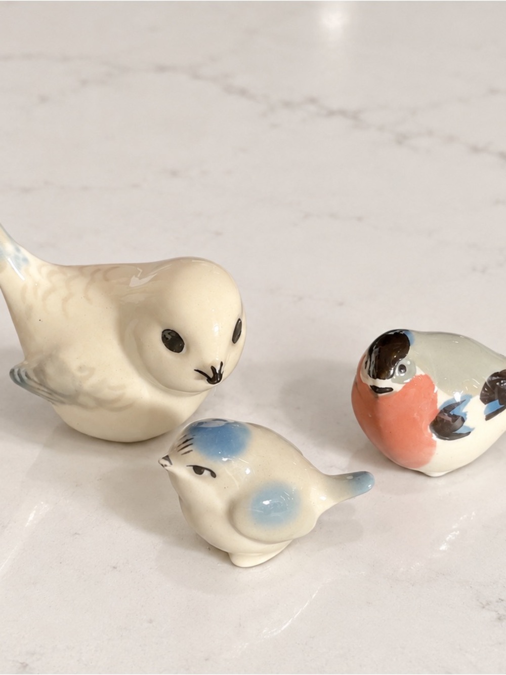 Vintage LFZ Lomonosov USSR Porcelain Bird Figurines Lot of 3